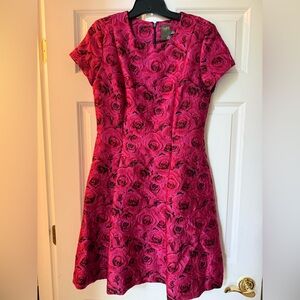 Taylor Vibrant Pink Floral Dress